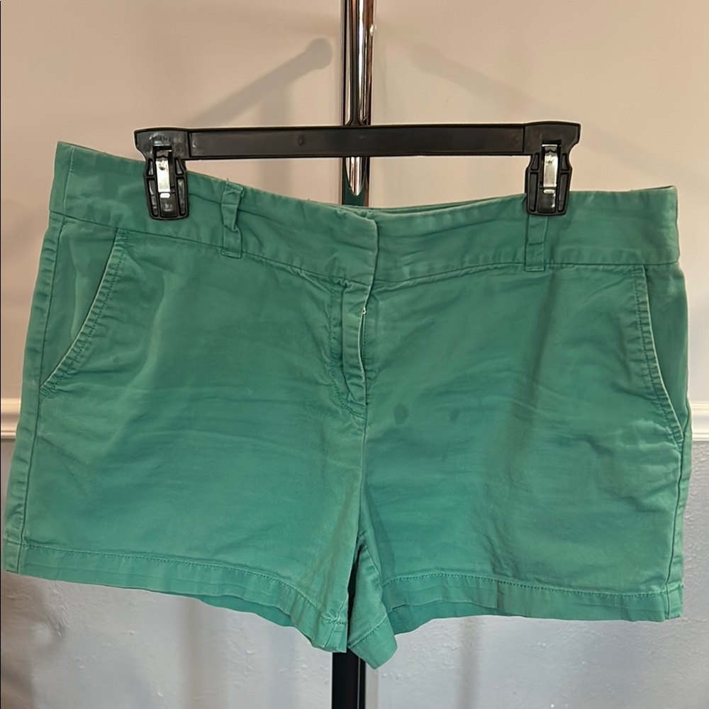 LOFT Green Bermuda Shorts Cotton Twill Casual